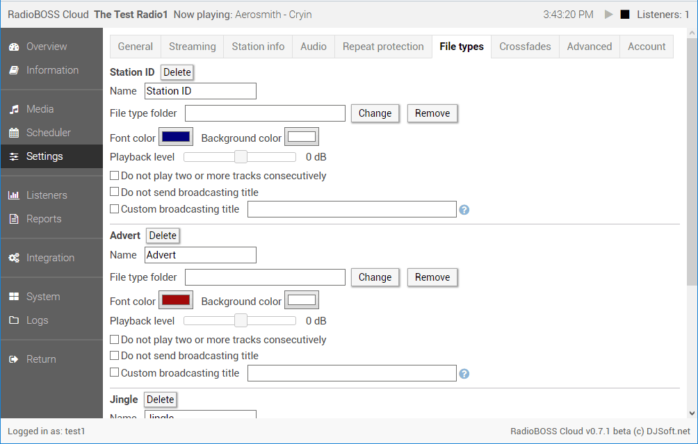 radioboss.fm Using file types